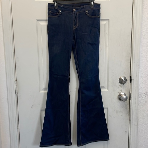 Schoen By Yu The Bombshell Jeans Sz 27 Flare Bell Bottoms Topstitch Boho Hippie - Picture 3 of 16